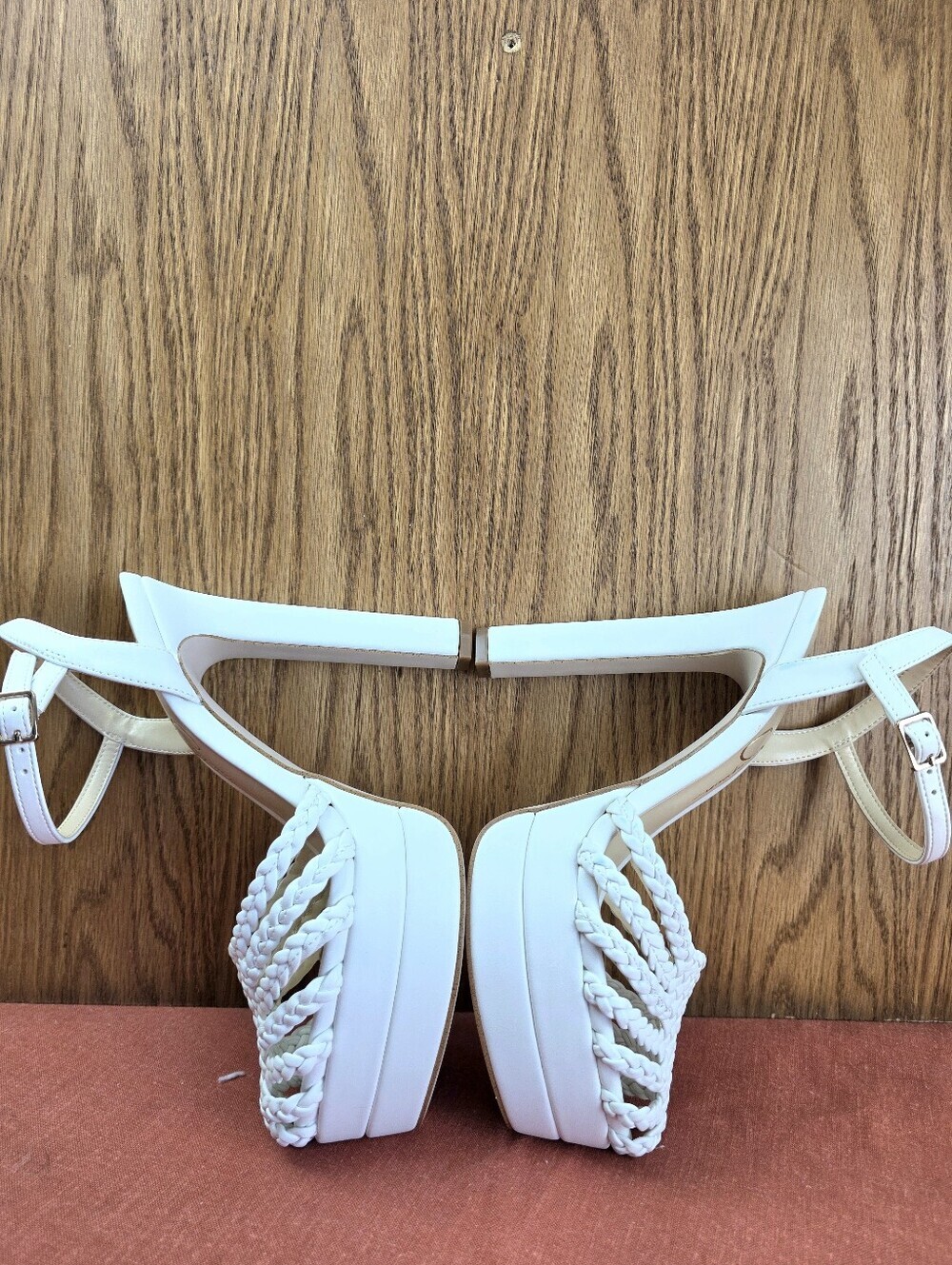 Jessica Simpson Basketweave Inaia Platform Heels, White - Picture 8 of 16